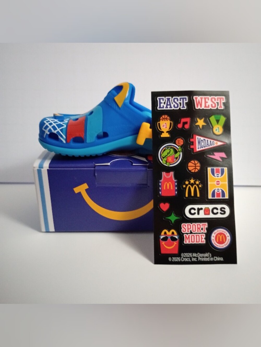McDonald's Crocs Happy Meal Toy Keychain All American Game Coll #2 W / Stickers